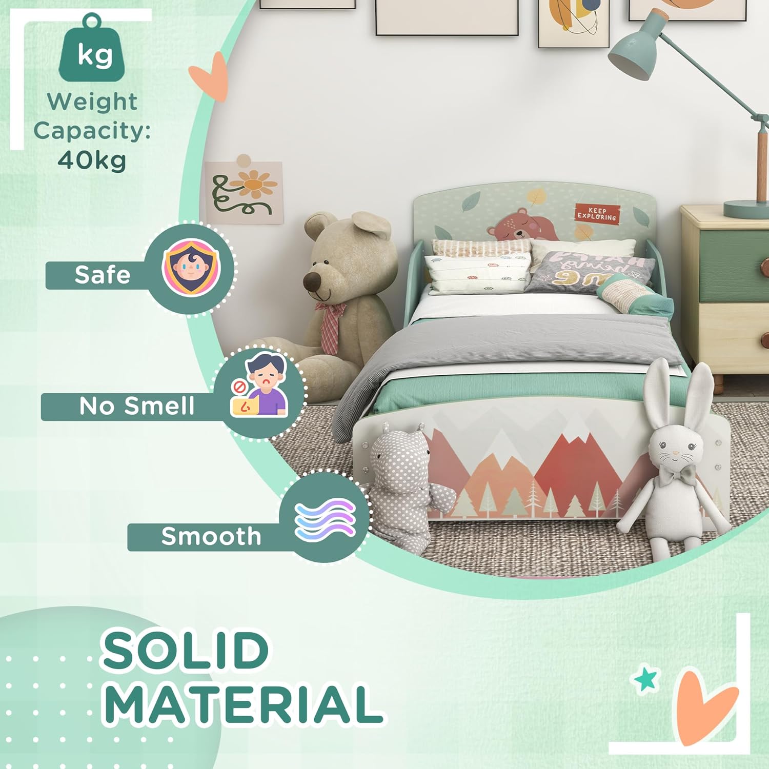 detsko-leglo-ginger-home-zashtita-ot-padane-darveno-podmatrachna-ramka-70h140-sm-forest-TF6805-8 Детско Легло GINGER HOME, Защита от Падане, Дървено, Подматрачна Рамка 70х140 см, FOREST - Image 10