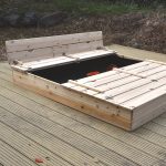 Голям Детски Пясъчник с Пейки и Сгъваем Капак GINGER HOME 157x157x21см, Дървен - Image 12