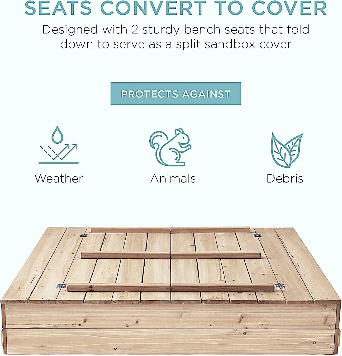 golqm-detski-pyasuchnik-s-peyki-i-sguvaem-kapak-ginger-home-157x157x21-durven-C1113-14 Голям Детски Пясъчник с Пейки и Сгъваем Капак GINGER HOME 157x157x21см, Дървен - Image 15