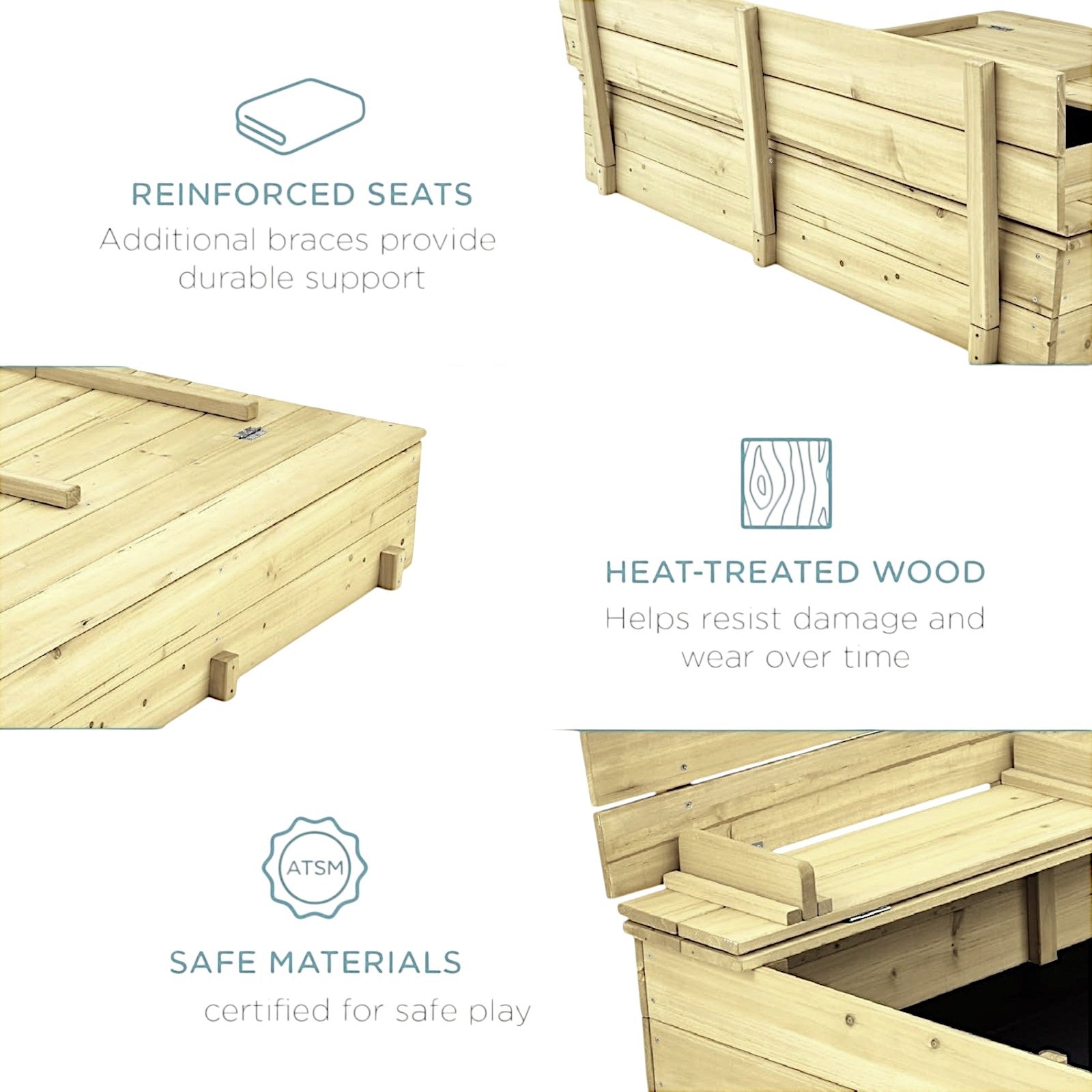 golqm-detski-pyasuchnik-s-peyki-i-sguvaem-kapak-ginger-home-157x157x21-durven-C1113-18 Голям Детски Пясъчник с Пейки и Сгъваем Капак GINGER HOME 157x157x21см, Дървен - Image 18