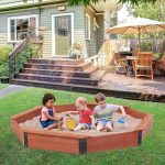 Голям Детски Пясъчник GINGER HOME, Дървен OCTAGON, Водоустойчиво Покривало, 199х199х23 см. - Image 3