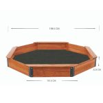 Голям Детски Пясъчник GINGER HOME, Дървен OCTAGON, Водоустойчиво Покривало, 199х199х23 см. - Image 5