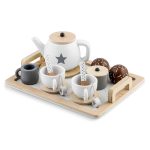 Детски Дървен Комплект за Чай и Кафе с Аксесоари - бяло/сиво - Image 17