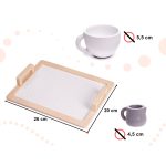 Детски Дървен Комплект за Чай и Кафе с Аксесоари - бяло/сиво - Image 8