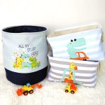 Кош за Играчки, Дрехи, Пране, Сгъваем, с Удобни Дръжки, за Детска Стая, Спалня, Дневна - Динозаври - Image 9