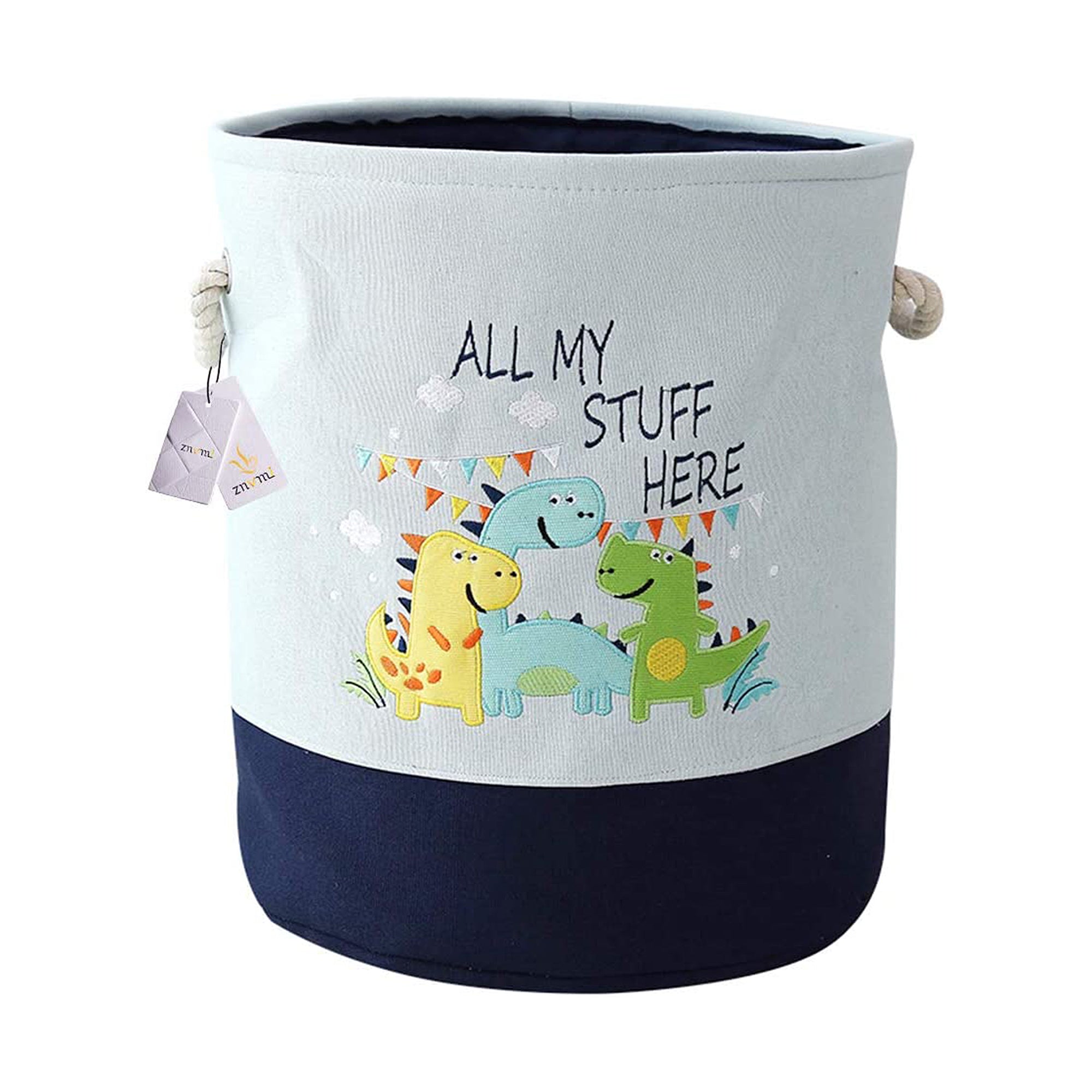 kosh-za-sahranenie-na-igrachki-drehi-prane-sgavaem-s-udobni-drazhki-za-detska-staya-spalnya-dnevna-dinozavri-GH-KQ04 Кош за Играчки, Дрехи, Пране, Сгъваем, с Удобни Дръжки, за Детска Стая, Спалня, Дневна - Динозаври - Image 1