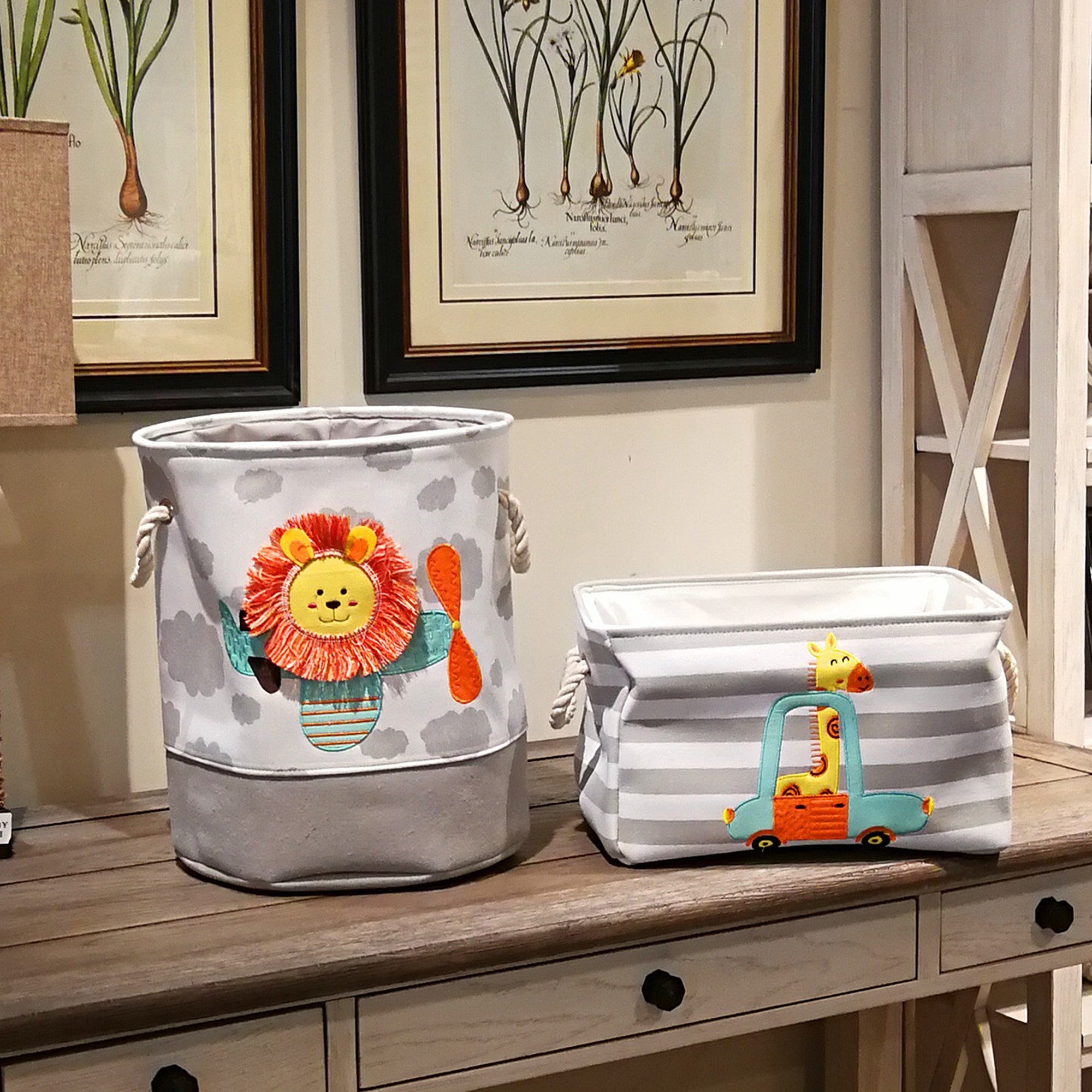 kosh-za-sahranenie-na-igrachki-drehi-prane-sgavaem-s-udobni-drazhki-za-detska-staya-spalnya-dnevna-lavche-GH-KQ03-19 Кош за Играчки, Дрехи, Пране, Сгъваем, с Удобни Дръжки, за Детска стая, Спалня, Дневна - Лъвче - Image 20