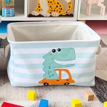 Кутия за Съхранение на Играчки, Дрехи, Козметика, Сгъваема, с Удобни Дръжки, за Детска стая, Спалня, Дневна - Динозавър - Image 15