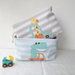 Кутия за Съхранение на Играчки, Дрехи, Козметика, Сгъваема, с Удобни Дръжки, за Детска стая, Спалня, Дневна - Динозавър - Image 7