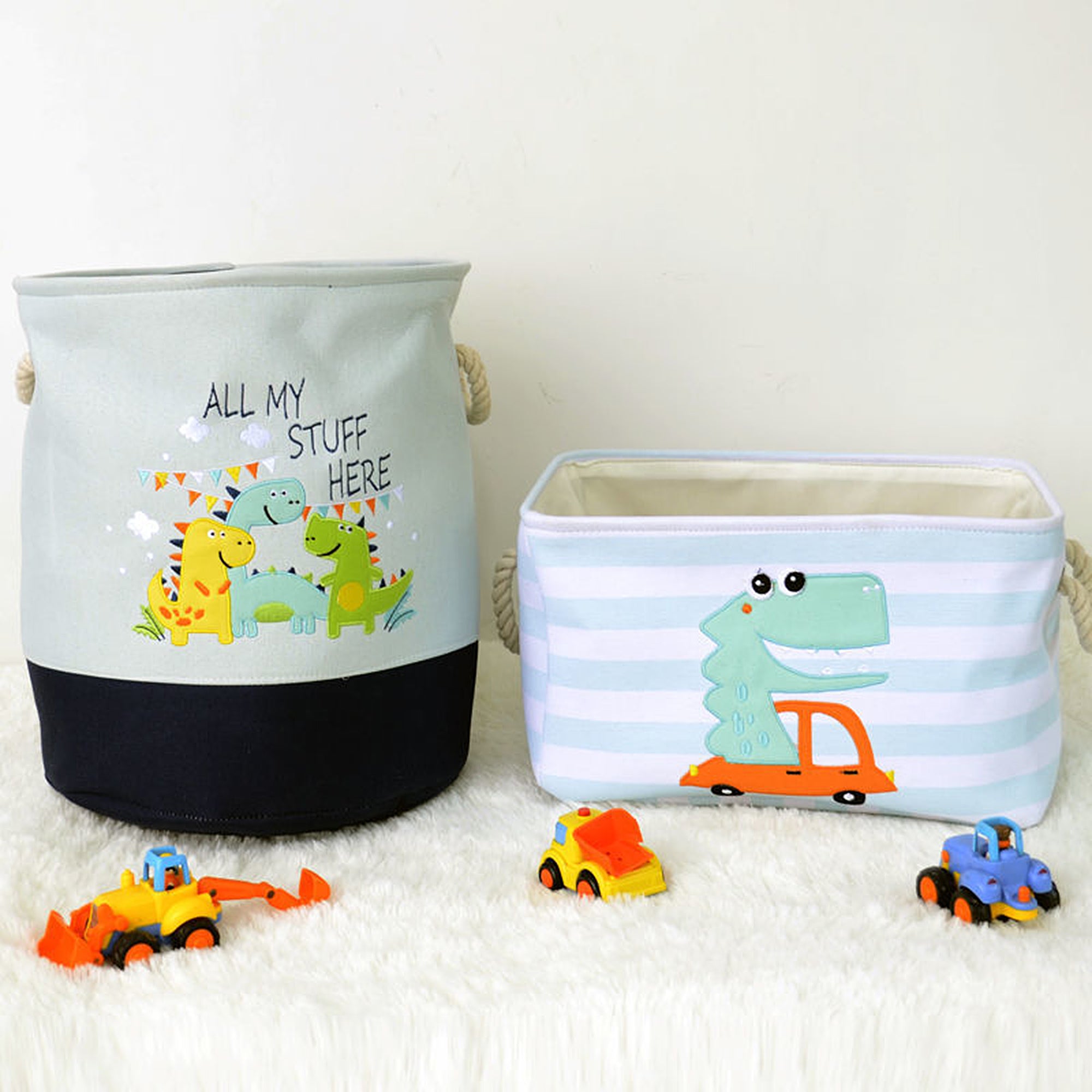 kutia-za-sahranenie-na-igrachki-drehi-prane-sgavaem-s-udobni-drazhki-za-detska-staya-spalnya-dnevna-dinozavri-GH-KQ01-8 Кутия за Съхранение на Играчки, Дрехи, Козметика, Сгъваема, с Удобни Дръжки, за Детска стая, Спалня, Дневна - Динозавър - Image 9