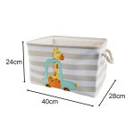 Кутия за Съхранение на Играчки, Дрехи, Козметика, Сгъваема, с Удобни Дръжки, за Детска стая, Спалня, Дневна - Жираф - Image 2