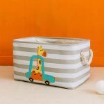 Кутия за Съхранение на Играчки, Дрехи, Козметика, Сгъваема, с Удобни Дръжки, за Детска стая, Спалня, Дневна - Жираф - Image 13