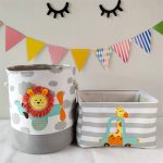 Кутия за Съхранение на Играчки, Дрехи, Козметика, Сгъваема, с Удобни Дръжки, за Детска стая, Спалня, Дневна - Жираф - Image 16