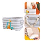 Кутия за Съхранение на Играчки, Дрехи, Козметика, Сгъваема, с Удобни Дръжки, за Детска стая, Спалня, Дневна - Жираф - Image 20