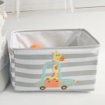 Кутия за Съхранение на Играчки, Дрехи, Козметика, Сгъваема, с Удобни Дръжки, за Детска стая, Спалня, Дневна - Жираф - Image 21