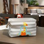 Кутия за Съхранение на Играчки, Дрехи, Козметика, Сгъваема, с Удобни Дръжки, за Детска стая, Спалня, Дневна - Жираф - Image 10