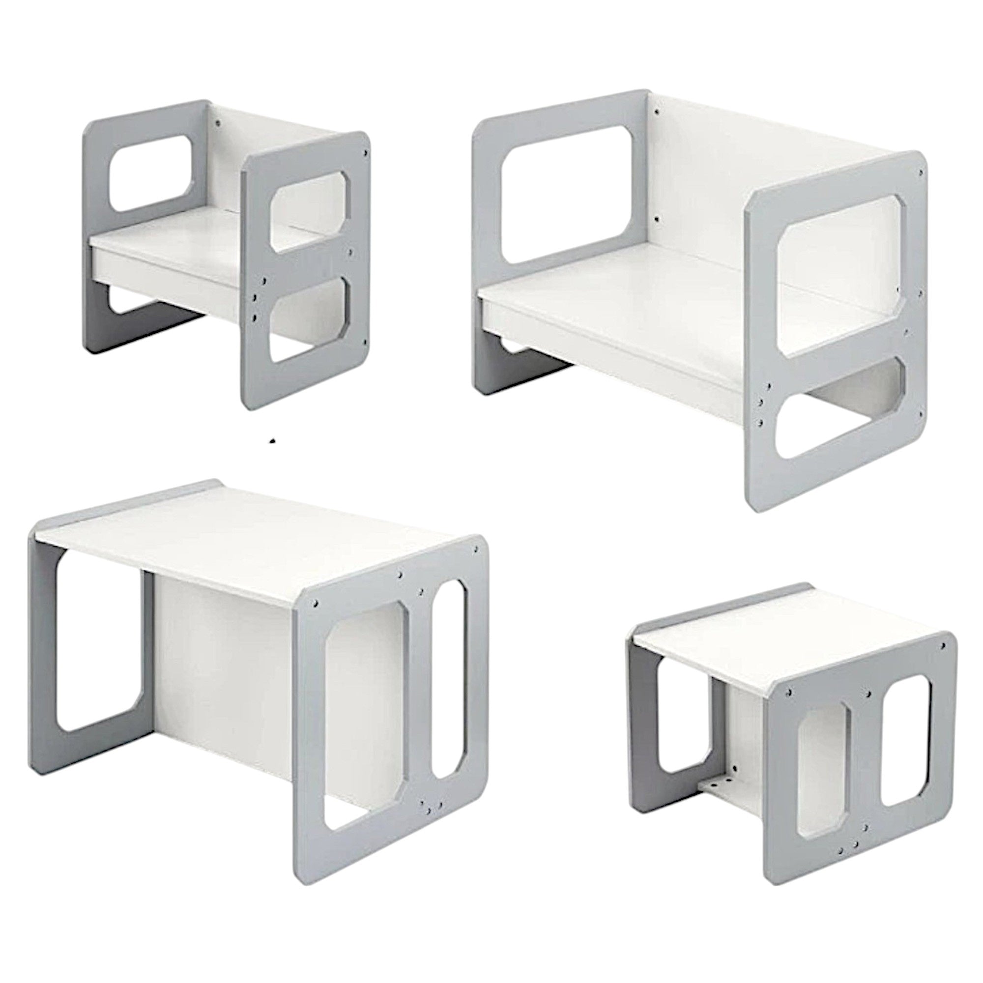 montesori-detska-masa-stolche-ginger-home-darven-komplekt-3v1-bqlo-sivo-TF6912-1 Монтесори Детска маса и Столче GINGER HOME, Дървен Комплект 3 в 1, бяло и сиво - Image 2