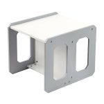 Монтесори Детска маса и Столче GINGER HOME, Дървен Комплект 3 в 1, бяло и сиво - Image 12