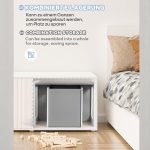 Монтесори Детска маса и Столче GINGER HOME, Дървен Комплект 3 в 1, бяло и сиво - Image 21