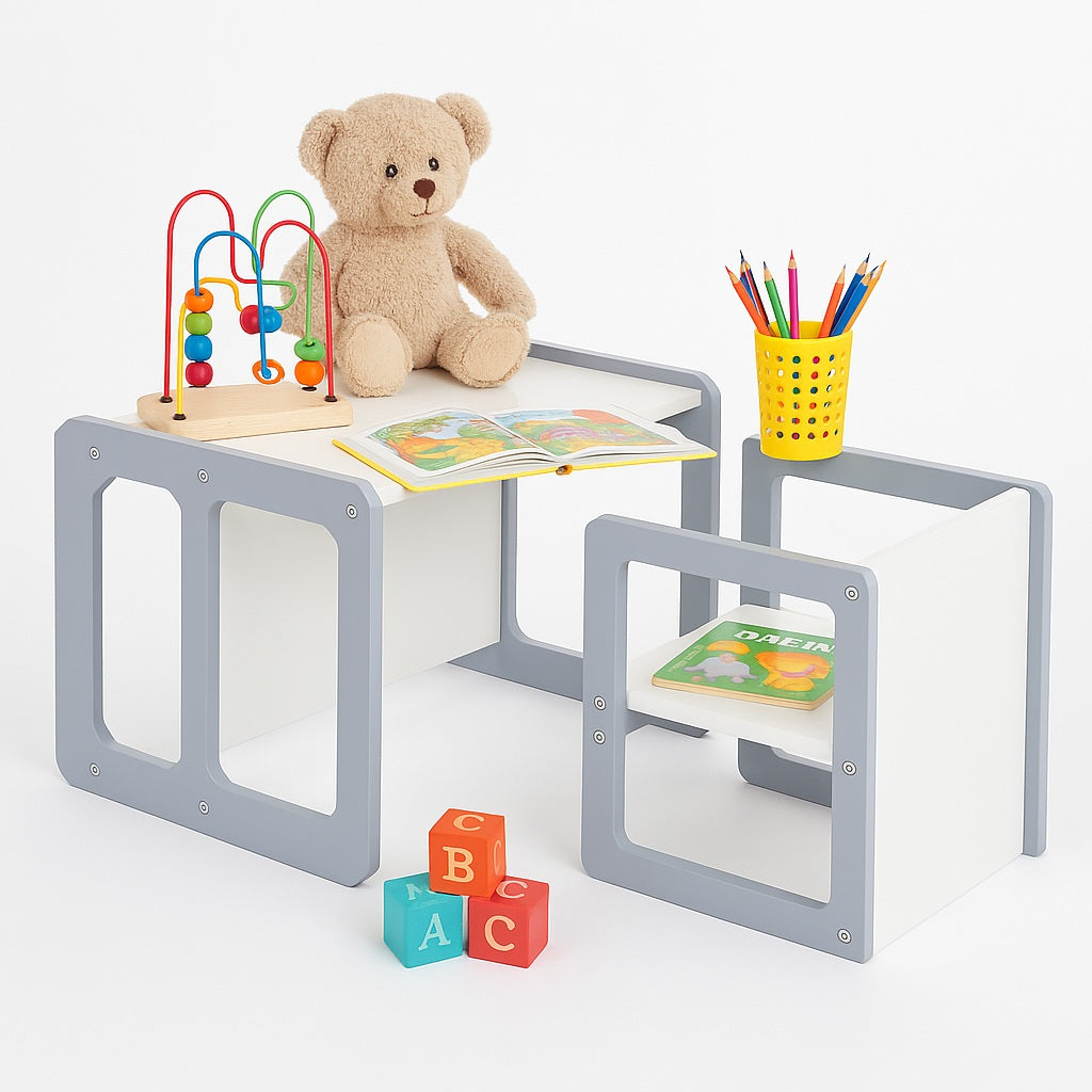 montesori-detska-masa-stolche-ginger-home-darven-komplekt-3v1-bqlo-sivo-TF6912-22 Монтесори Детска маса и Столче GINGER HOME, Дървен Комплект 3 в 1, бяло и сиво - Image 22