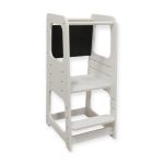 Монтесори Кула GINGER HOME, Образователно Столче с Черна Дъска и Регулируема Височина, Бяла, за Деца от 1-4 години - Image 13