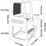 Монтесори Кула GINGER HOME, Образователно Столче с Черна Дъска и Регулируема Височина, Бяла, за Деца от 1-4 години - Image 7