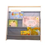 Преносима Детска Етажерка за Книги GINGER HOME, Обзавеждане за Детска Стая, Бяло, Сиво - Image 4