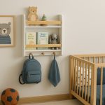 Стенна Детска Етажерка GINGER HOME – Бяла, с Рафтове и Закачалки - Image 12