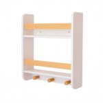 Стенна Детска Етажерка GINGER HOME – Бяла, с Рафтове и Закачалки - Image 4