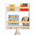 Стенна Детска Етажерка GINGER HOME – Бяла, с Рафтове и Закачалки - Image 8
