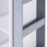 Въртяща се на 360 Градуса Секция ROCKET с Рафтове на 4 нива, Дървена - за Съхранение на Книги  и Играчки WHITE/GRAY - Image 11