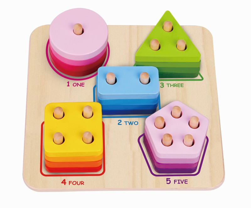 image Дървена низанка геометричен сортер TKF080 - Image 1