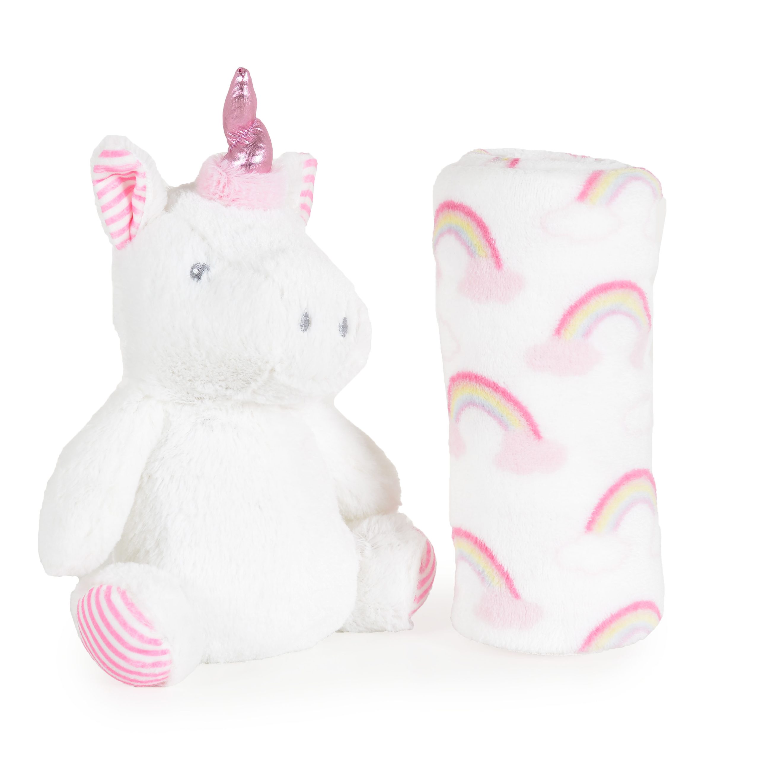 image Бебешко одеяло 90/75 cm с играчка Unicorn rainbow - Image 1