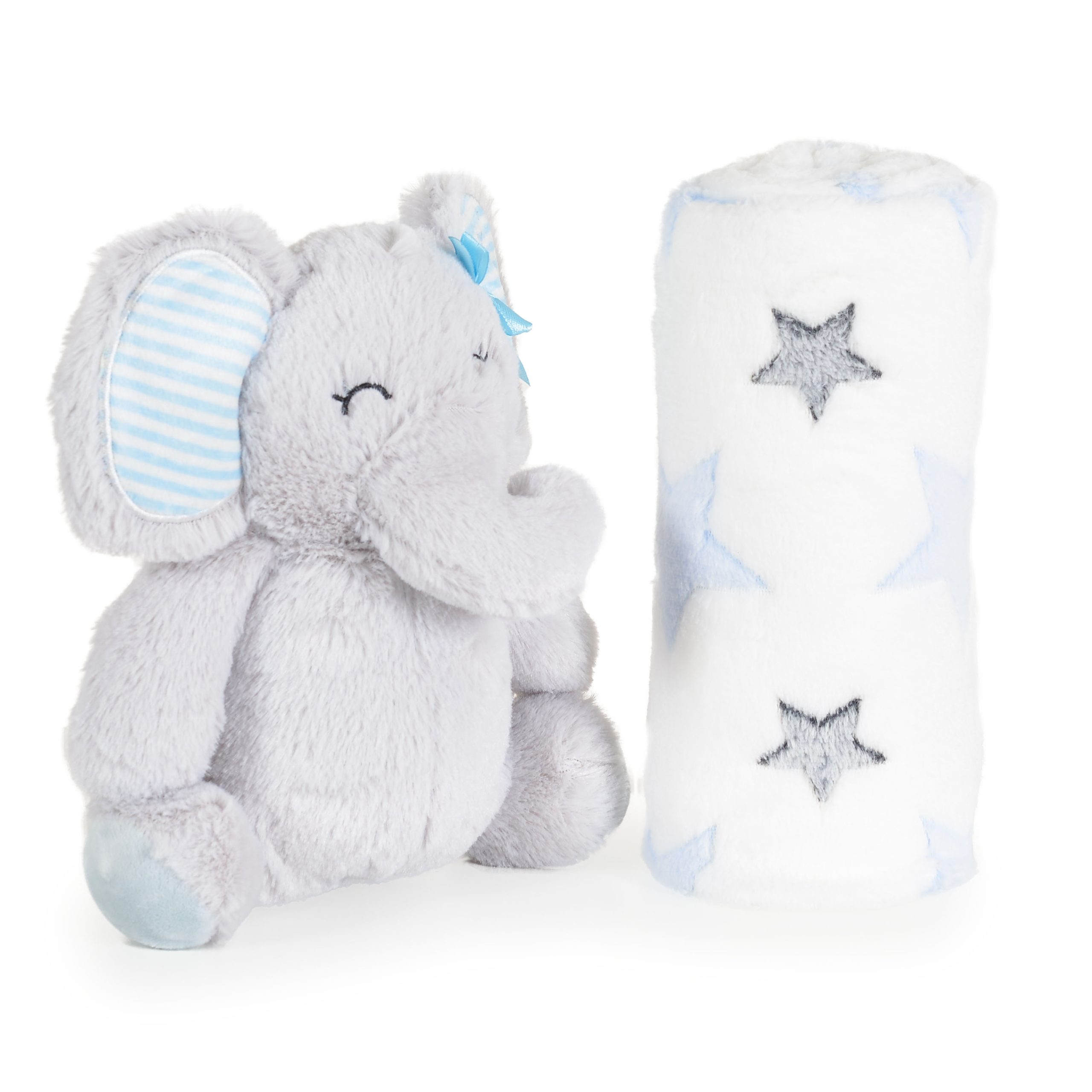 image Бебешко одеяло 90/75 cm с играчка Elephant blue - Image 1