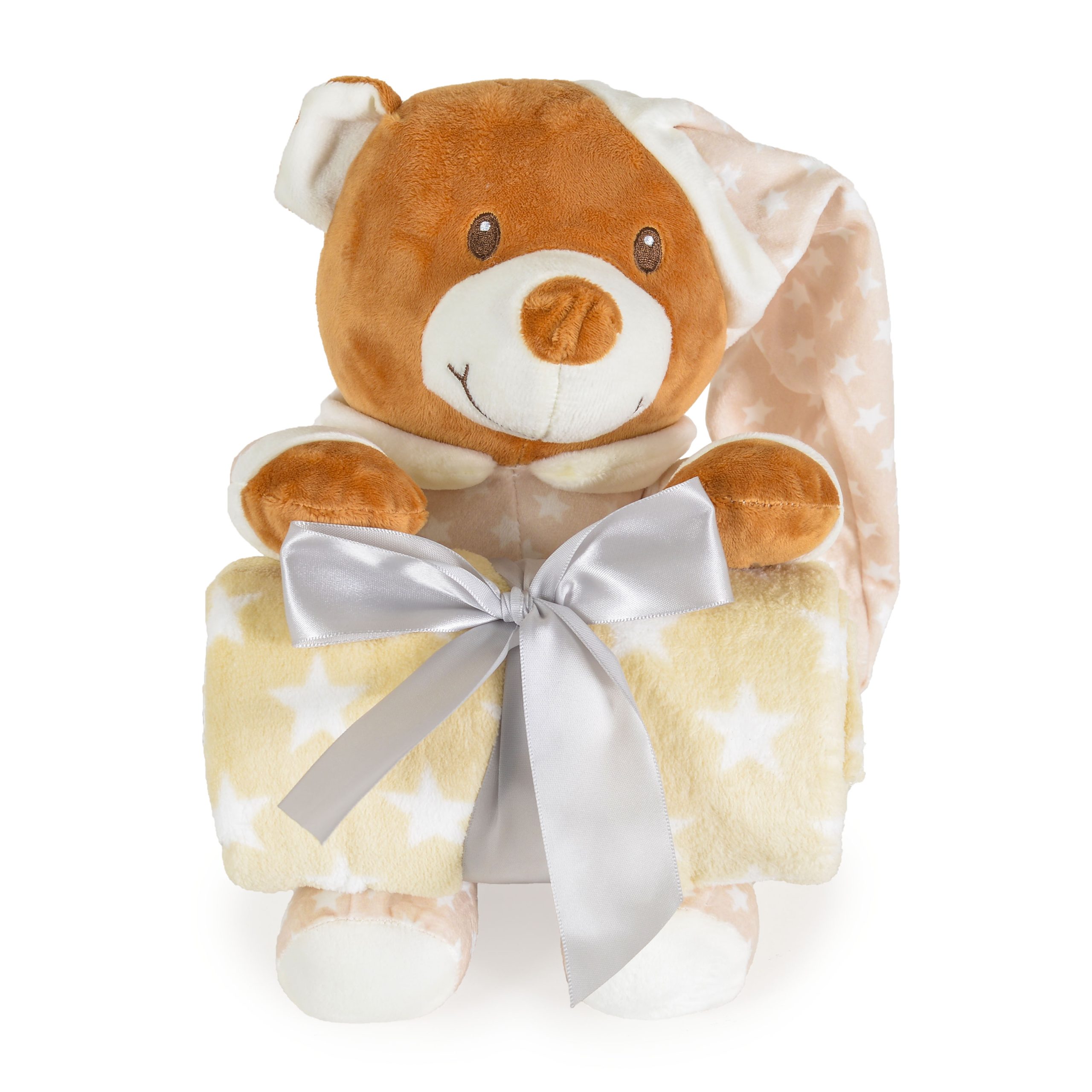 image Одеяло 90/75 cm с играчка Addie Bear бежов - Image 1