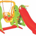 Пързалка с люлка Слонче 06161 червен