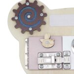 Дървен Бизи Борд Мече GINGER HOME, Монтесори Дъска за Фина Моторика, 30x39 см - Image 3