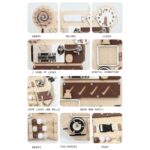 Дървен Бизи Борд Мече GINGER HOME, Монтесори Дъска за Фина Моторика, 30x39 см - Image 7