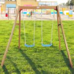 Детска Дървена Люлка GINGER HOME за Градина, Двойна, 225x200x201 см - Image 4