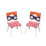 Детска Дървена Маса с 2 Столчета, Комплект за Учене, Игра, Рисуване, Хранене, Бяло, Розово - SUPER GIRL - Image 3