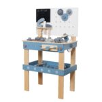 Детска Дървена Работилница с Инструменти, GINGER HOME, Синя, 46х26х67cm - Image 2