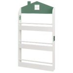 Детска Етажерка за Книги и Играчки GINGER HOME – Къщичка, 3 Рафта, Дърво, 60x12x106 см - Image 2