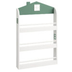 Детска Етажерка за Книги и Играчки GINGER HOME – Къщичка, 3 Рафта, Дърво, 60x12x106 см - Image 4