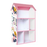 Детска етажерка GINGER HOME - Къщичка SUPER GIRL, Розова за съхранение на играчки и книжки - Image 3