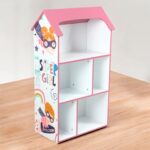 Детска етажерка GINGER HOME - Къщичка SUPER GIRL, Розова за съхранение на играчки и книжки - Image 6
