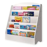 Детска Етажерка GINGER HOME, Органайзер с Рафтове за Книжки и Списания, Дървена, Бяла, 80х30х80 см. - Image 5