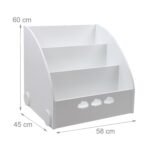 Детска Етажерка GINGER HOME с 3 Отделения за Съхранение на Книжки, Облак, Бяла - Image 5