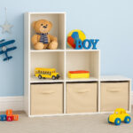 Детска Етажерка, Органайзер за Играчки, GINGER HOME с 6 Отделения и Текстилни Кутии, Бяла, Монтесори Мебел - Image 3