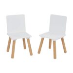 Детска Маса с 2 Столчета GINGER HOME Комплект от Дърво, Бяла - Image 2