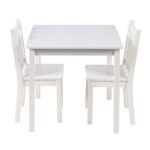 Детска Маса със Столчета, Комплект от Дърво,за Учене, Рисуване, Игра и Хранене, за Детска Стая, Бял